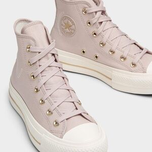 Converse Platform High-Top Sneakers - Light Pink and gold